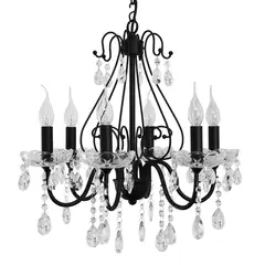 LA ROCHELLI - Lámpara techo Román 6 luces negro