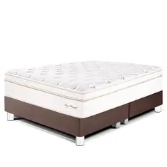 PARAISO - Cama Box Tarima Royal Dynasty King + 2 Almohadas Viscoelásticas + Protector