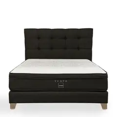 ROSEN - Dormitorio Tempo Issey Grafito Queen + 2 Almohadas