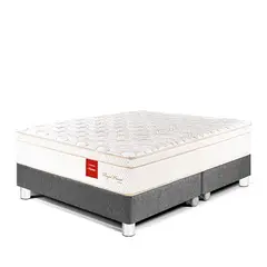 PARAISO - Cama Box Tarima Royal Prince Firme Queen + 2 Almohadas Viscoelásticas + Protector