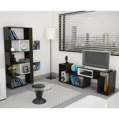 TUHOME - Rack Extensible Tv 40" + Biblioteca Cubo