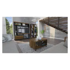 TUHOME - Centro de Tv 52" + Biblioteca + Mesa De Centro