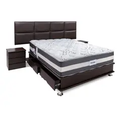 DRIMER - Dormitorio con Cajones Ozono Sofia King + 2 Almohadas