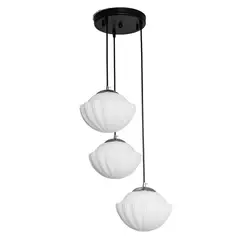 LA ROCHELLI - Lampara de Techo Colgante 3 Luces E27 Cromado Mod Coral Opal