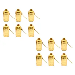 LA ROCHELLI - Set x12 Soquete E27 Dorado con Cadenita Interruptor
