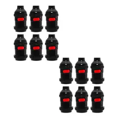 LA ROCHELLI - Set x12 Soquete E27 Negro con Boton Interruptor