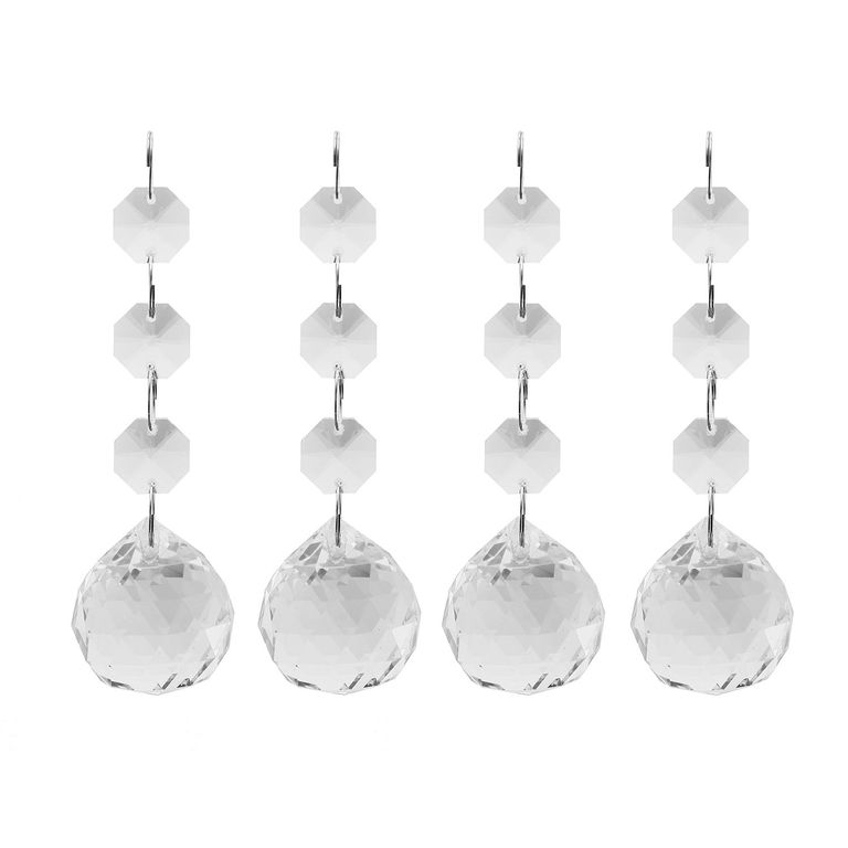 Terminal Cristal Transparente 40mm C/3 Boton 14mm (4 Pzas)