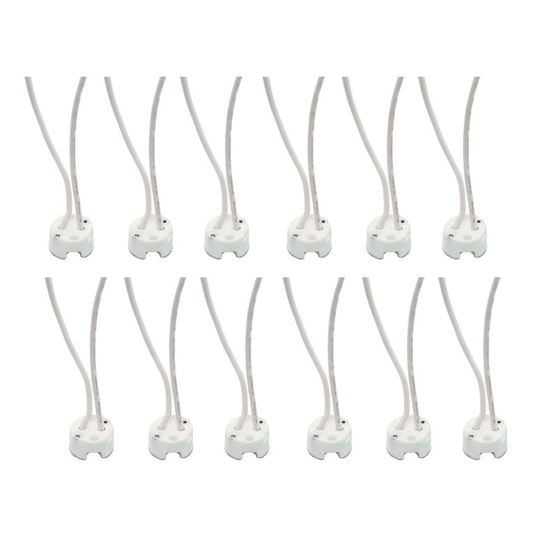 Set x12 Soquetes G5,3 Ceramica Blanco