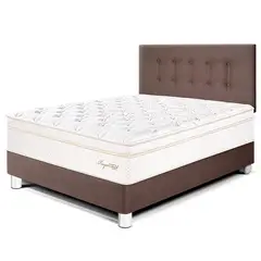 PARAISO - Dormitorio Royal Cloud 2 Plz Chocolate + 2 Almohadas Viscoelásticas + Protector