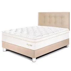 PARAISO - Dormitorio Royal Cloud 1.5 Plz Champagne + 1 Almohada Viscoelástica + Protector