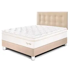 PARAISO - Dormitorio Royal Cloud 2 Plz Champagne + 2 Almohadas Viscoelásticas + Protector
