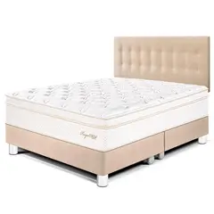 PARAISO - Dormitorio Royal Cloud King Champagne + 2 Almohadas Viscoelásticas + Protector