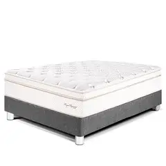 PARAISO - Cama Box Tarima Royal Dynasty 1.5 Plz + 1 Almohada Viscoelástica + Protector