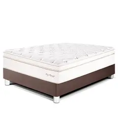 PARAISO - Cama Box Tarima Royal Dynasty 2 Plz + 2 Almohadas Viscoelásticas + Protector