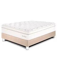 PARAISO - Cama Box Tarima Royal Dynasty 2 Plz + 2 Almohadas Viscoelásticas + Protector