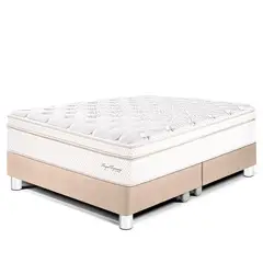 PARAISO - Cama Box Tarima Royal Dynasty Queen + 2 Almohadas Viscoelásticas + Protector