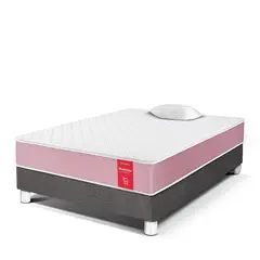 PARAISO - Cama Box Tarima Medallón Ergo 1 Plz + 1 Almohada + Protector
