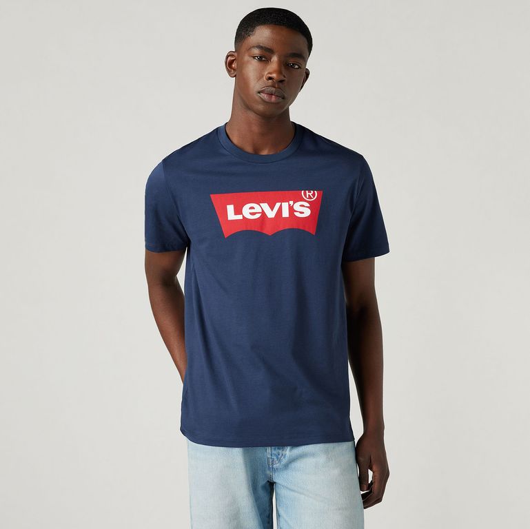 Polo Hombre Graphic Set-In Neck Azul