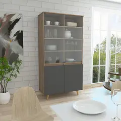 TUHOME - Vitrina Salem - Miel / Plomo