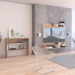 TUHOME - Panel Tv55 + Arrimo - Rovere / Blanco