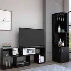TUHOME - Bar Esquinero Kava + Rack Extensible Tv40" Beijing