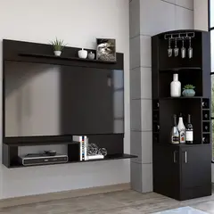 TUHOME - Bar Esquinero Kava + Panel Tv55" Beijing