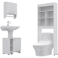 TUHOME - Botiquín Bath 28 + Optimizadores Lavamanos 47-A + Baño 20 - Blanco