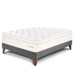 PARAISO - Cama Europea Royal Cloud 2 Plz + 2 Almohadas Viscoelásticas + Protector