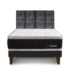 FORLI - Dormitorio Europeo Golden 2 Plz + 2 Almohadas Viscoelásticas + Protector