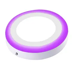 DIXON LIGHTING - Panel Adosado Redondo 16w Luz Fría Y Borde Luz Violeta