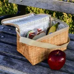 WELCOME HOME LIMA - Lonchera con Aislante Térmico y Estampado Tipo Mimbre