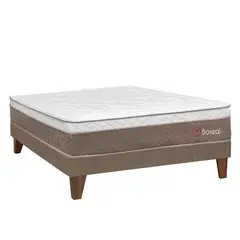 FORLI - Cama Europea Boreal Pocket Ss 1.5 Plz + 1 Almohada Viscoelástica + Protector