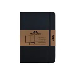 MOUSTACHINE - Libreta Classic Lino Mediana Blanco - Negro