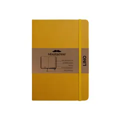 MOUSTACHINE - Libreta Classic Lino Mediana Blanco - Amarillo