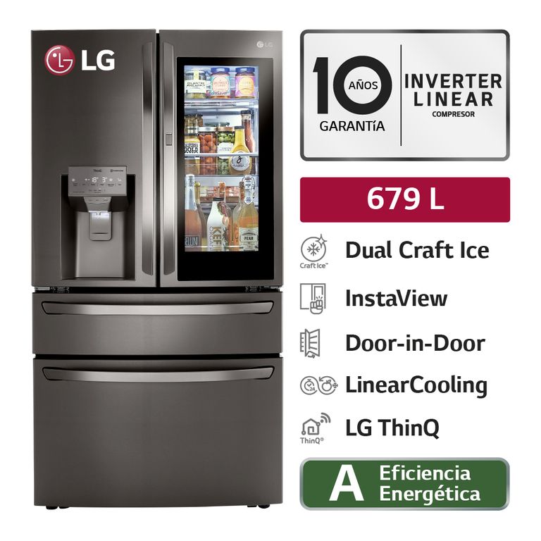 Refrigeradora LM85SXD 679L InstaView French Door Negro