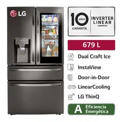 LG - Refrigeradora LM85SXD 679L InstaView French Door Negro