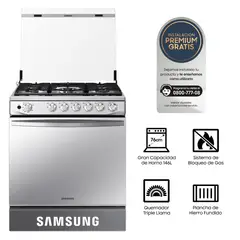 SAMSUNG - Cocina a Gas NX52T7322PS, 5 hornillas Mirror Look