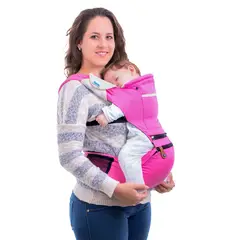 MONCHITOS - Canguro Baby Hip Carrier Rosado Con Asiento