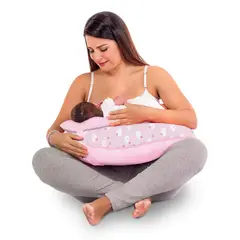 MONCHITOS - Almohada De Lactancia Croissi Pillow Rosado Nubes