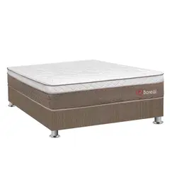 FORLI - Cama Box Tarima Boreal Pocket Ss 1.5 Plz + 1 Almohada Viscoelástica + Protector