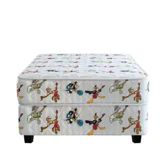 FORLI - Cama Box Tarima Looney Tunes Celeste 1.5 Plz + 1 Almohada + Protector