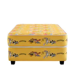 FORLI - Cama Box Tarima Looney Tunes Amarillo 1.5 Plz + 1 Almohada + Protector
