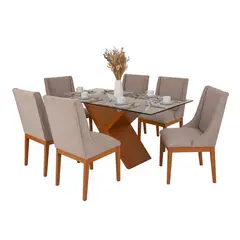 MICA - Juego de Comedor Equis 6 Sillas