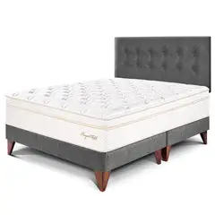 PARAISO - Dormitorio Europeo Royal Cloud Queen + 2 Almohadas Viscoelásticas