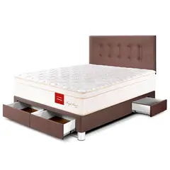 PARAISO - Dormitorio con Cajones Royal Prince Firme 2 Plz + 2 Almohadas Viscoelásticas + Protector