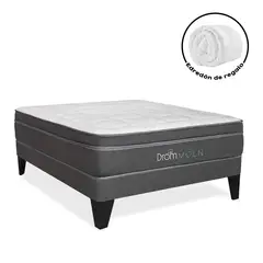 DROM - Cama Europea Moln 2Plz + 2 Almohadas Viscoelásticas y Protector