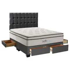 DROM - Dormitorio con Cajones Fred King + 2 Almohadas Viscoelásticas + Protector