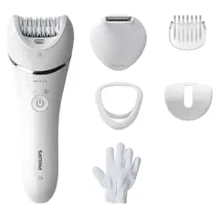 PHILIPS - Depiladora en húmedo y seco Serie 8000 BRE715 6 Acc