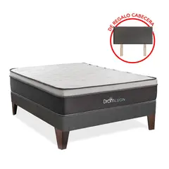DROM - Cama Europea Lugn 1.5 Plz + 1 Almohada + Protector.
