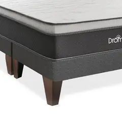 DROM - Cama Europea Lugn Queen + 2 Almohadas + Protector.